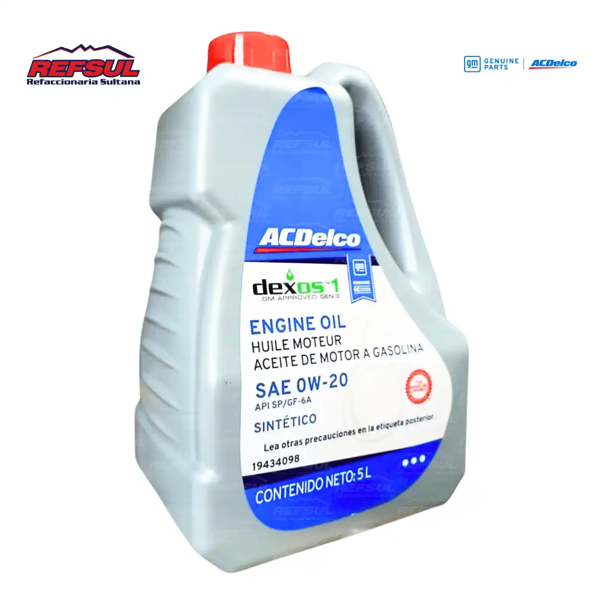 Aceite ACDelco Sintetico 0w20 5L 19434098