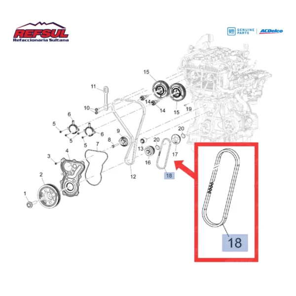 Banda Bomba Aceite Onix 1.0 y 1.2 2021 a 2023 Gm Parts - Imagen 2