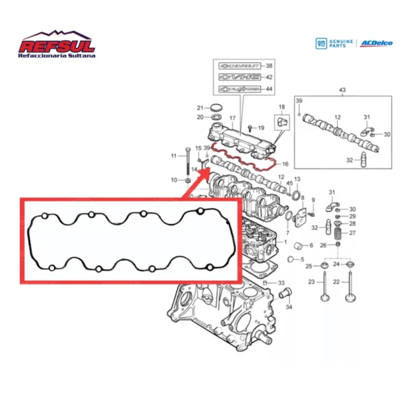 Empaque Liga Tapa Punterias Chevy 1.4 Y 1.6 1994 a 2012 Gm Parts - Imagen 2